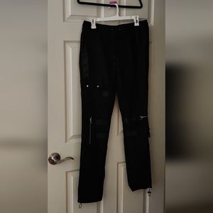 Hot Topic Black Zipper Jogger Pants.